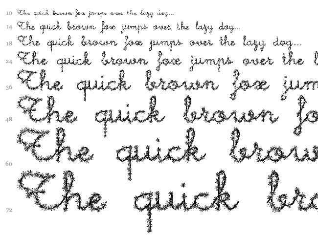 Little Days + Little Daisy font waterfall